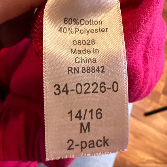 Woman Within 2pc Outfit Set Sweatshirt Top Pants‎ Pull On Pink Orange White 14 - Picture 5 of 5